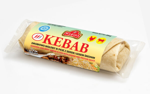 Kebab drobiowo-wołowy w picie z serem i sosem średnim