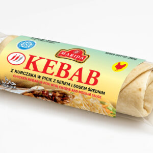 Kebab drobiowo-wołowy w picie z serem i sosem średnim