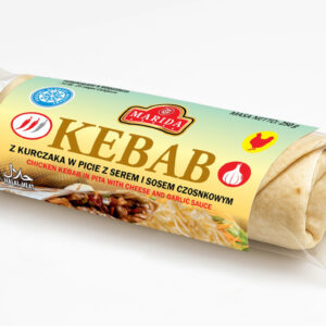 Kebab drobiowy w picie z serem i sosem czosnkowym