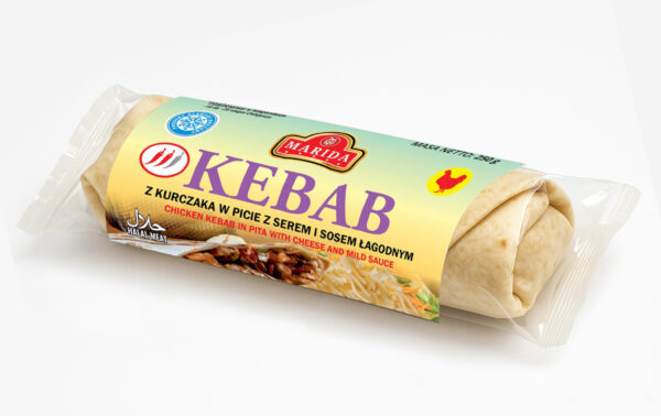 Kebab drobiowy w picie z serem i sosem łagodnym
