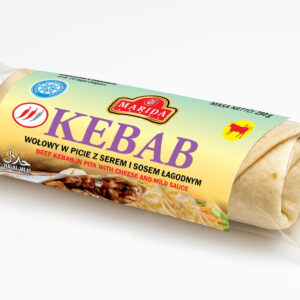 Kebab wołowy w picie z serem i sosem łagodnym