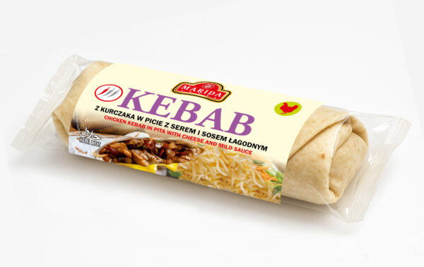 Kebab drobiowy w picie z serem i sosem łagodnym