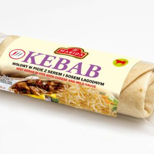Kebab wołowy w picie z serem i sosem łagodnym