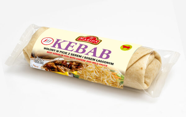 Kebab wołowy w picie z serem i sosem łagodnym