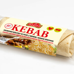 Kebab drobiowo-wołowy w picie z serem i sosem średnim