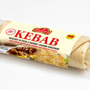 Kebab wołowy w picie z serem i sosem średnim
