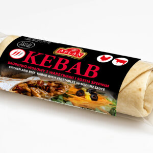 Kebab drobiowo-wołowy z warzywami i sosem czosnkowym